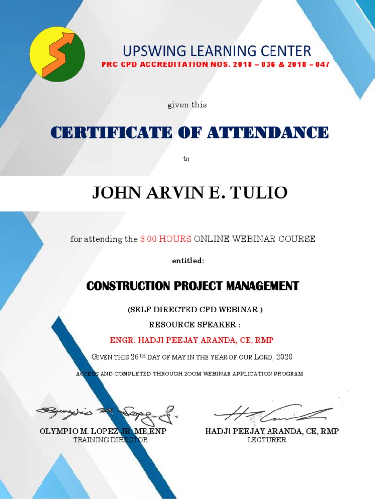 CPD Webinar: Construction Management | PDF | Business