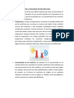 FACTORES QUE AFECTAN LA VELOCIDAD DE UNA REACCION