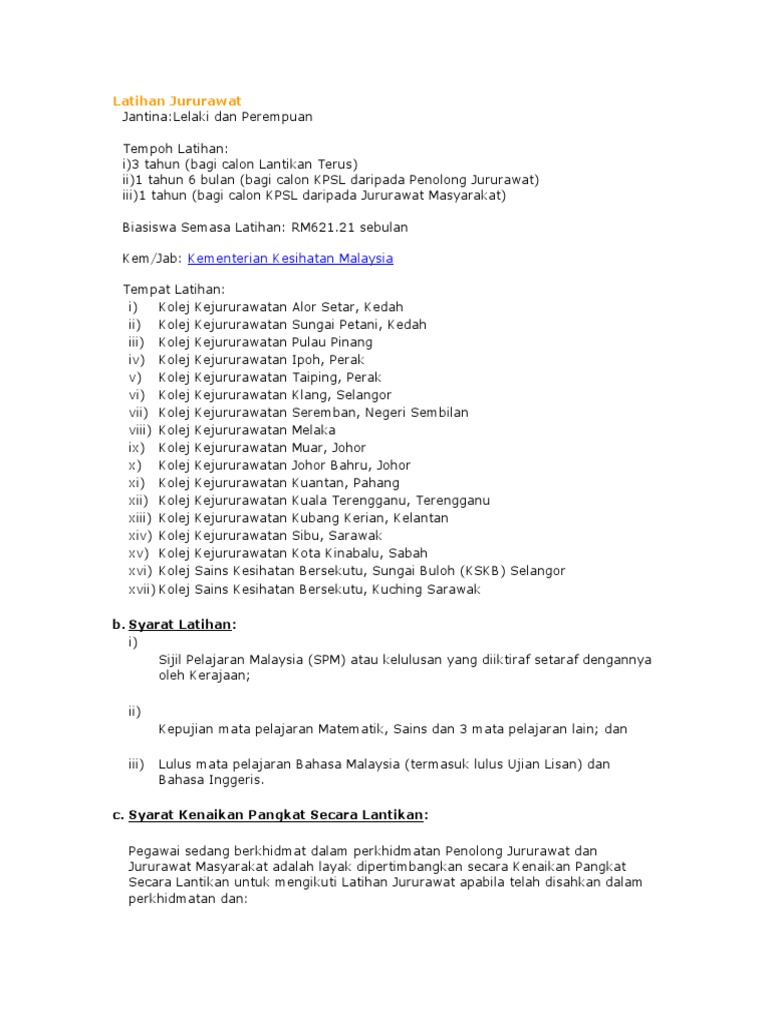 Latihan Jururawat