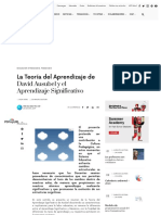 La Teoria Del Aprendizaje de Ausubel y El Aprendizaje Significativo