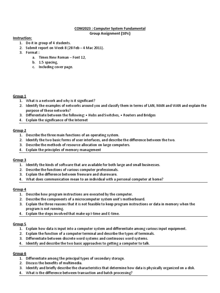 Computer System Fundamentals Group Project | PDF | Computer Network ...