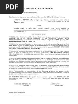 Contract of Agreement