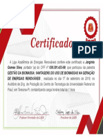 Certificado Da I Sobremesa Energética - Jorginio Gomes Silva