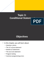 Week 4 - Conditional Statements