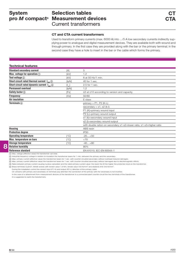Current Transformers Data Sheet PDF Power Engineering Transformer