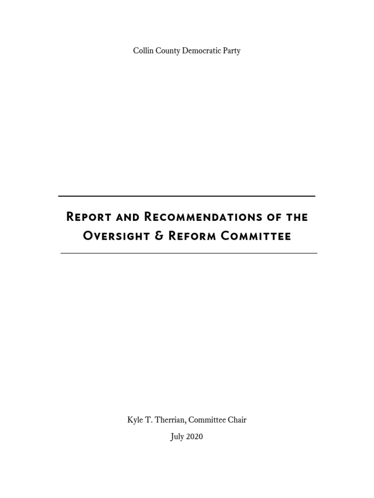 Collin County Democratic Party Reform Report | PDF | Committee ...