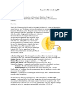 Solar Radiation: Lecture Notes