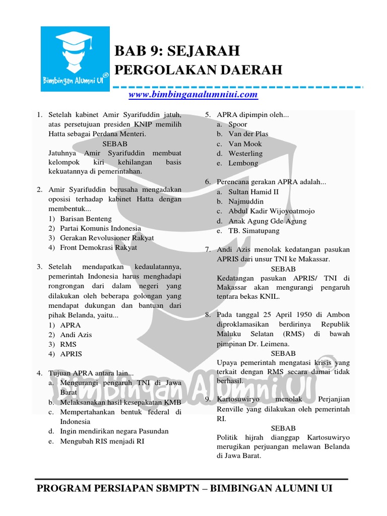 Bab 9 Pergolakan Daerah | PDF