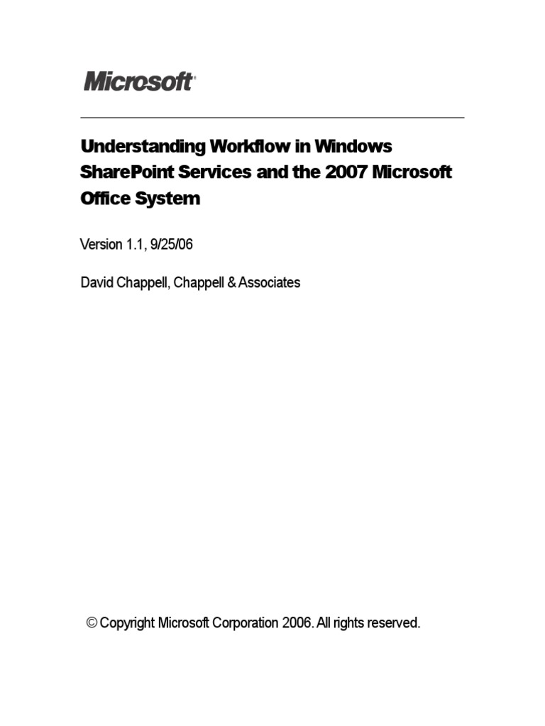 Understanding Workflow in Windows Share Point Services and The 2007 ...