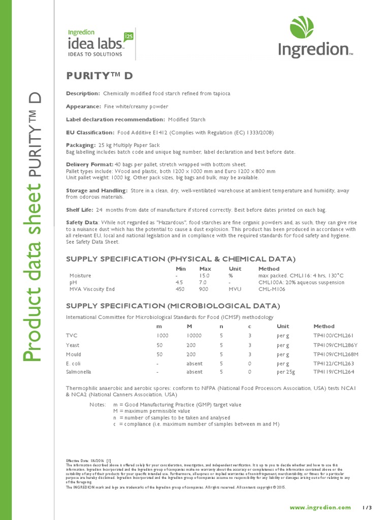 PURITY_D_EN | PDF | Pallet | Foods