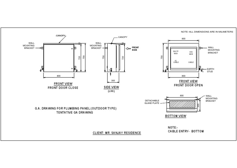 Electrical Panel Box GA Drawing | PDF | Building Engineering | Building ...