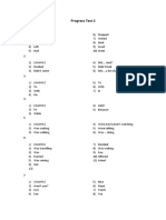 Progress Test 2 questions and answers