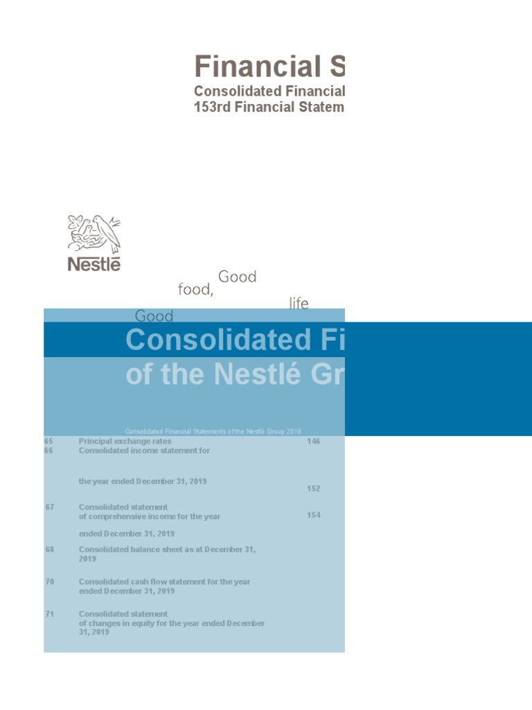 Nestlé Group 2019 Consolidated Financial Statements PDF Equity