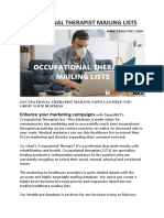 Occupational Therapist Mailing Lists