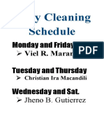 Daily Cleaning Schedule