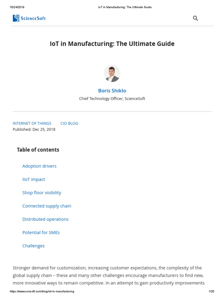 IoT in Manufacturing: Key Insights Guide | PDF | Internet Of Things ...