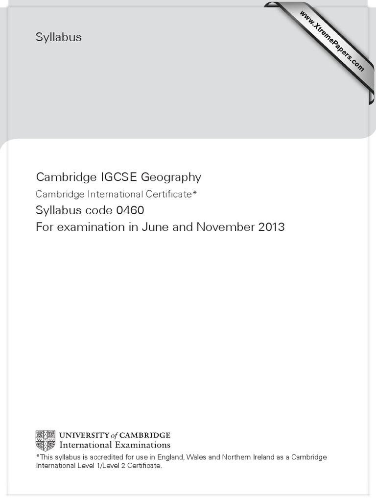 Cambridge IGCSE Geography - Papers - XtremePapers - Advancing | PDF ...
