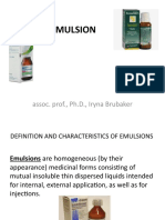 Emulsion: Assoc. Prof., PH.D., Iryna Brubaker