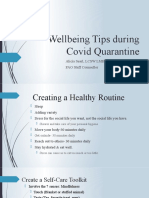 Wellbeing Tips during Covid Quarantine