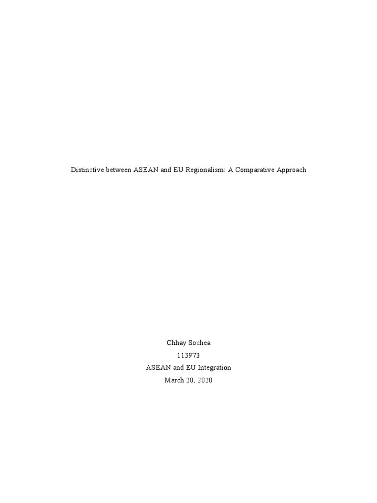 ASEAN vs EU: A Comparative Regionalism Analysis | PDF | European Union ...