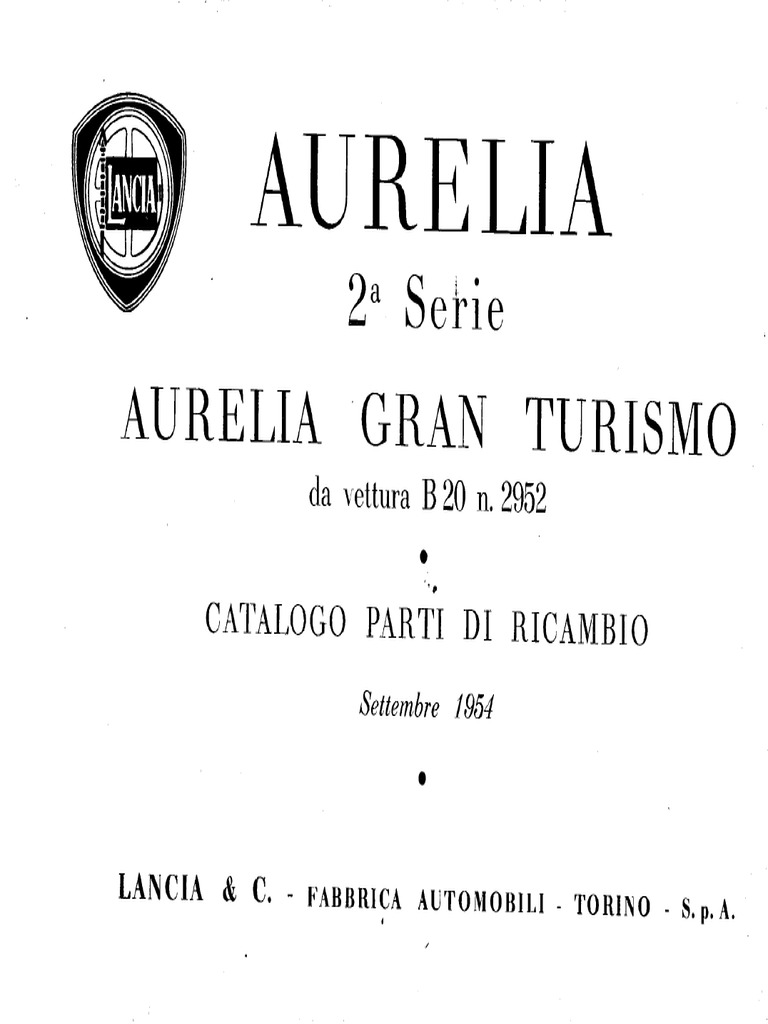 Lancia Aurelia B12 B20 1954 Workshop Manual | PDF