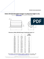 Metric - DIN - 6334 - Spec For Hexagonal Coupling Nut