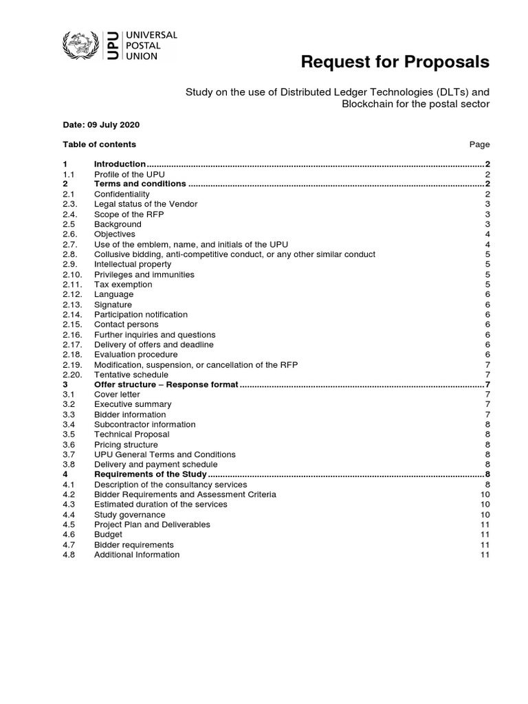 RFP 2020 15 DPRM Blockchain | PDF | Request For Proposal | Project ...