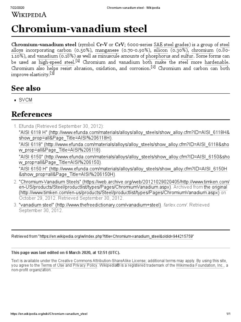 ChromiumVanadium Steel PDF