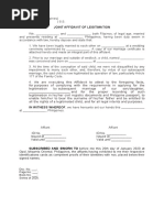 Joint Affidavit of Legitimation: SUBSCRIBED AND SWORN TO Before Me This 26th Day of January 2020 at