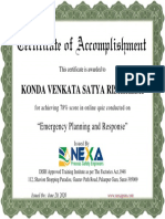 Certificate of Accomplishment: Konda Venkata Satya Rishikesh