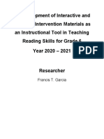 Development of Strategic and Interactive Intervention Materials As An Instructional Tool in Teaching Reading Skills