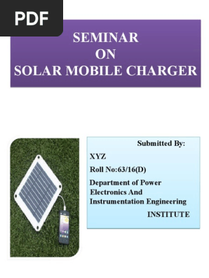 SEMINAR ON SOLAR MOBILE CHARGER
