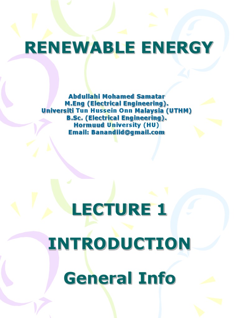 Renewable Energy Systems Overview | PDF | Solar Power | System
