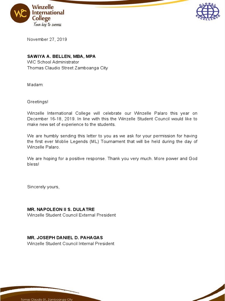 WSC Request Letter | PDF