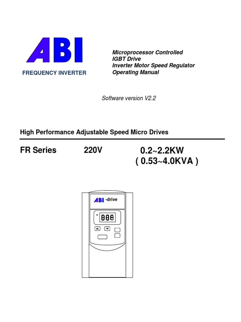 ABI-drive Manual V2.2 | PDF | Power Inverter | Electrical Wiring