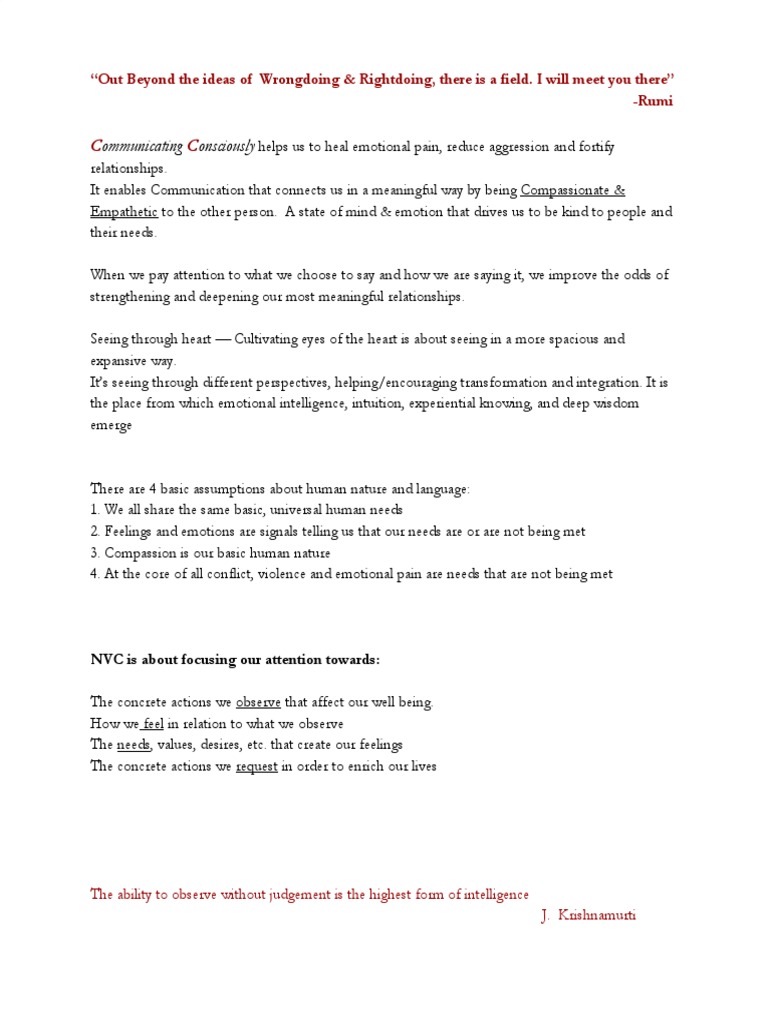 Introduction To Conscious Communication PDF | PDF