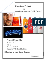 Chemistry Project On Determination of The Contents of Cold Drinks