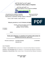 Etude Phytochimique Et Evaluation de l’Activité Antioxydante de Romarin (Rosmarinus Officinalis)