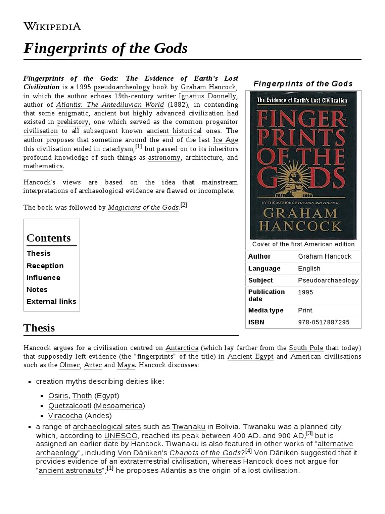 Fingerprints of The Gods PDF Pseudo Scholarship Fringe Theory