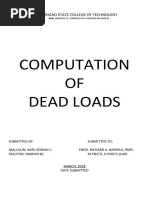 Computation OF Dead Loads: Surigao State College of Technology