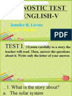 DIAGNOSTIC TEST Gr. 5