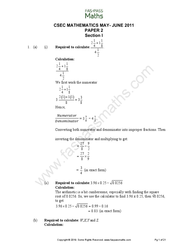 15.CSEC Maths JUNE 2011 | PDF | Trigonometric Functions 