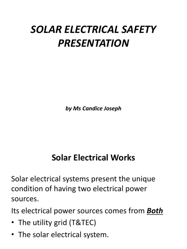 Solar Electrical Safety Guidelines | PDF | Photovoltaics | Solar Panel