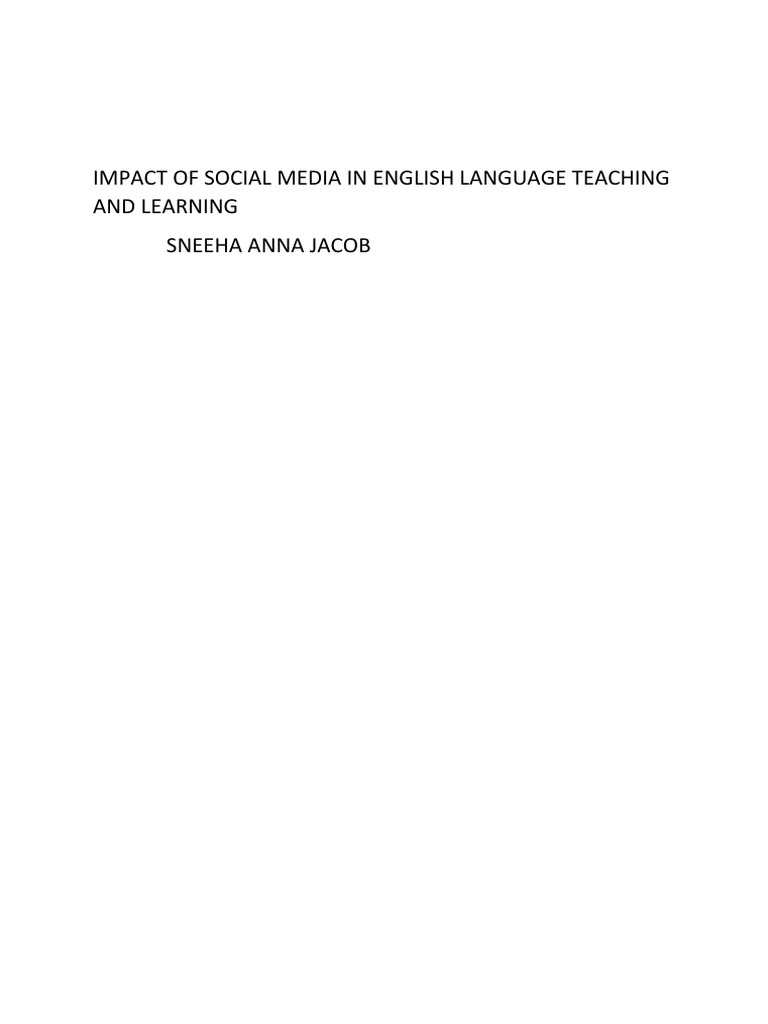 Social Media's Impact on English Learning | PDF | Social Media ...