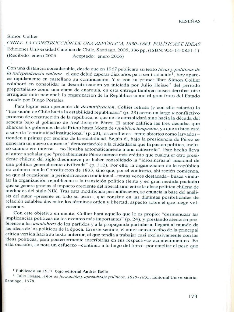 Simon Collier Chile. La Construccion de PDF | PDF