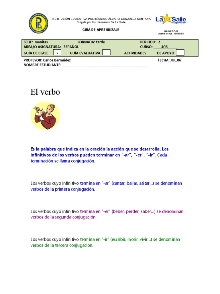 Guía de Verbos para Estudiantes | PDF | Verbo | Conjugación gramatical