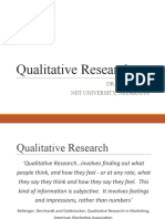 Qualitative Research: Dr. Keerti Jain Niit University, Neemrana