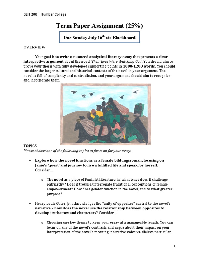 Term Paper Assignment (25%) : Due Sunday July 16 Via Blackboard | PDF ...