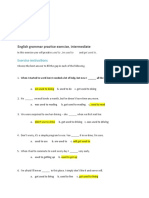 English Grammar Practice Exercise, Intermediate