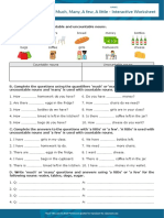 Much, Many, A Few, A Little - Interactive Worksheet: Esl / Efl Resources